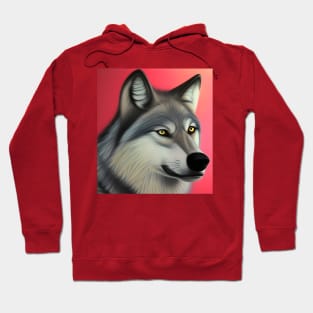 Wolf Illustrated In Pastels Hoodie